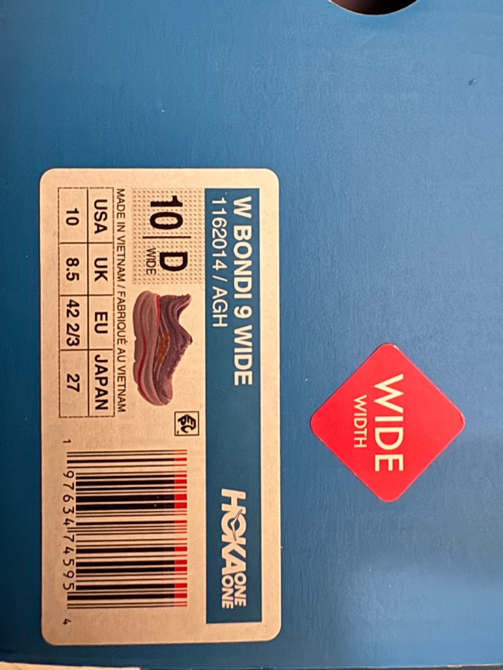 HOKA Bondi 9 Women’s Wide – Size 10 – New in Box
